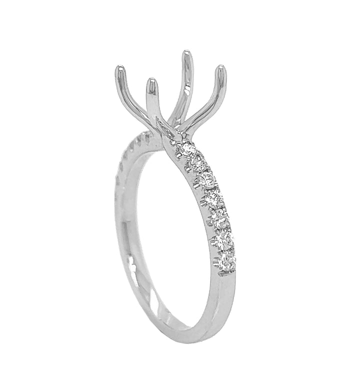 18kt White Gold Diamond Semi-mount