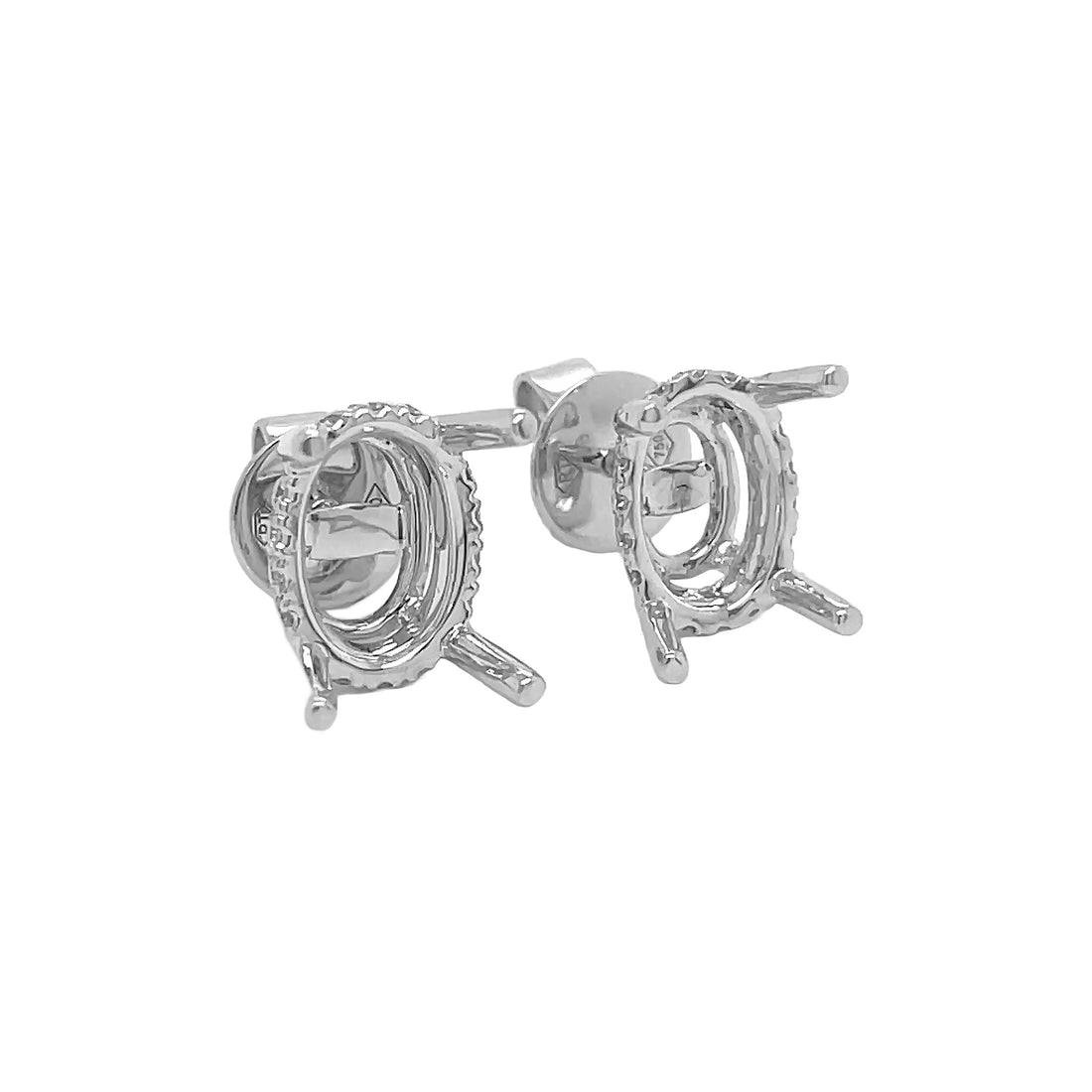18kt White Gold Diamond Earring Mount