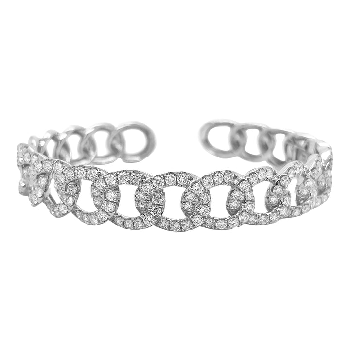 18kt White Gold Diamond Link Bangle