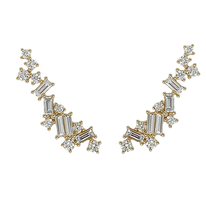 18kt Yellow Gold Diamond Earrings