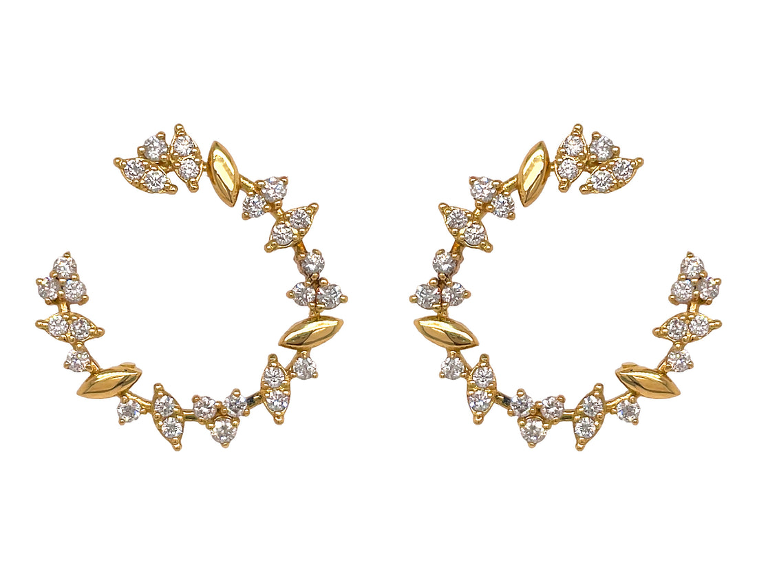 18kt Yellow Gold Diamond Earrings
