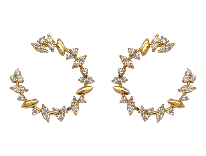 18kt Yellow Gold Diamond Earrings
