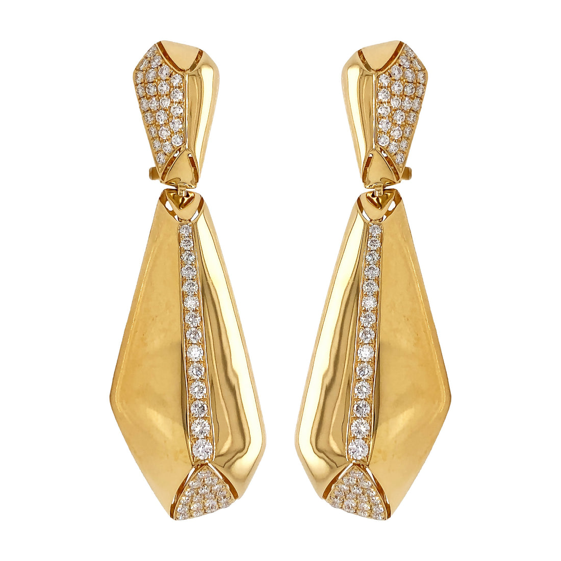 18kt Yellow Gold Diamond Earrings
