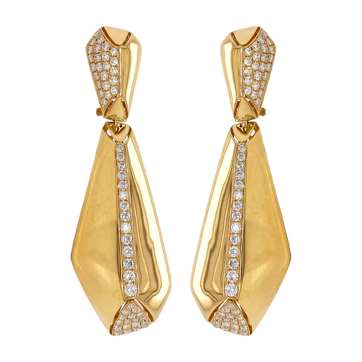 18kt Yellow Gold Diamond Earrings