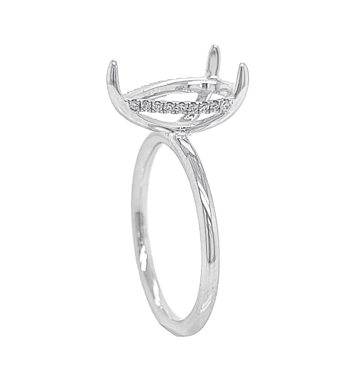 18kt White Gold Diamond Semi Mount