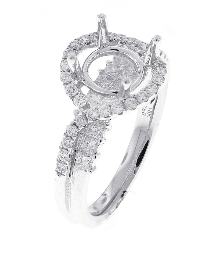 18kt White Gold Diamond Semi Mount