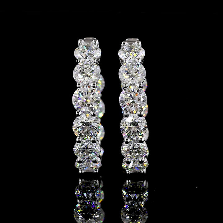 14kt White Gold Lab Diamond Huggie Earrings