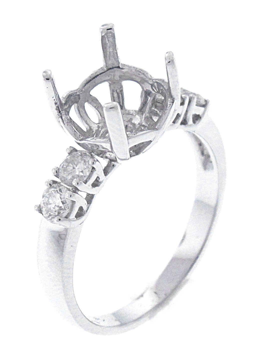 18kt White Gold Diamond Semi Mount