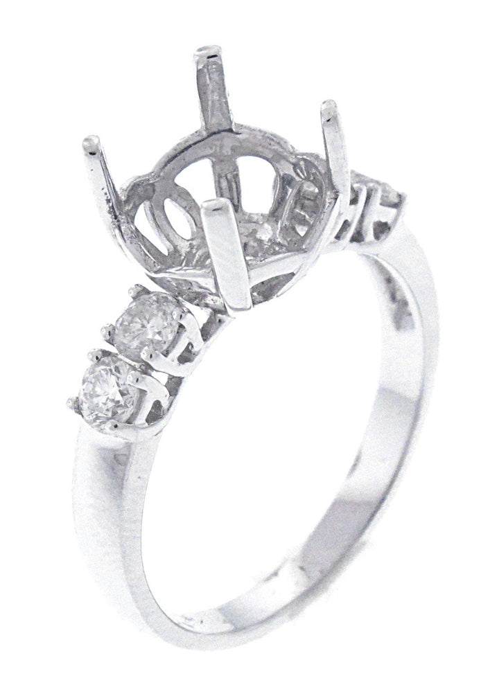 18kt White Gold Diamond Semi Mount