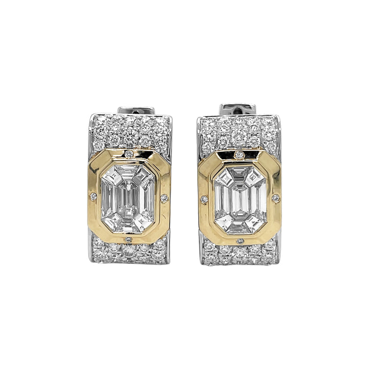 18kt White and Yellow Gold Diamond Earrings