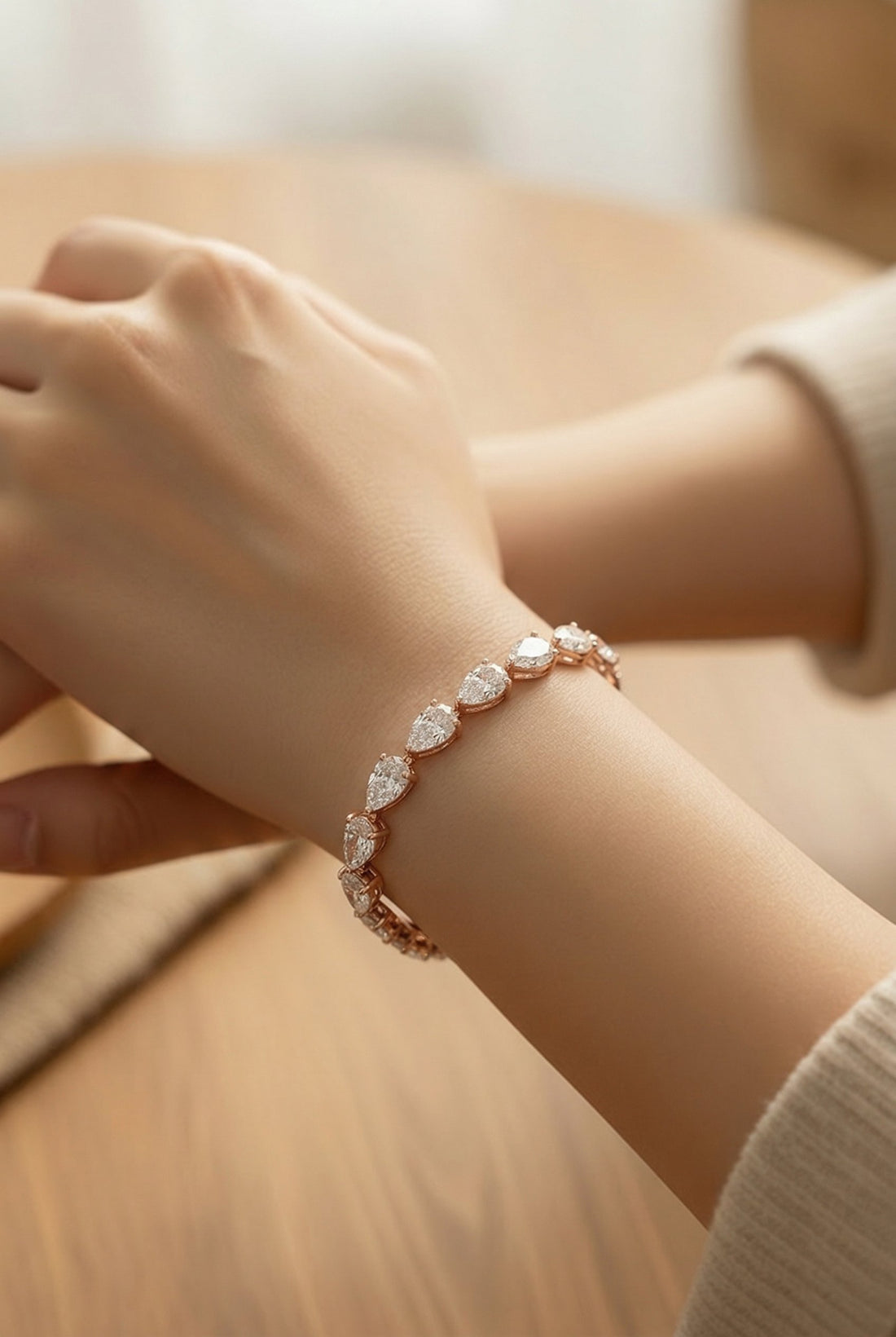14kt Rose Gold Lab Diamond Tennis Bracelet