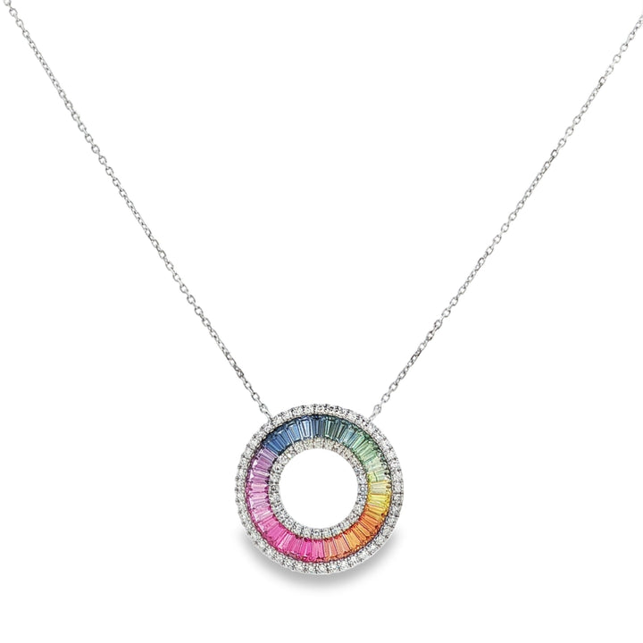 Platinum Diamond Sapphire Pendant