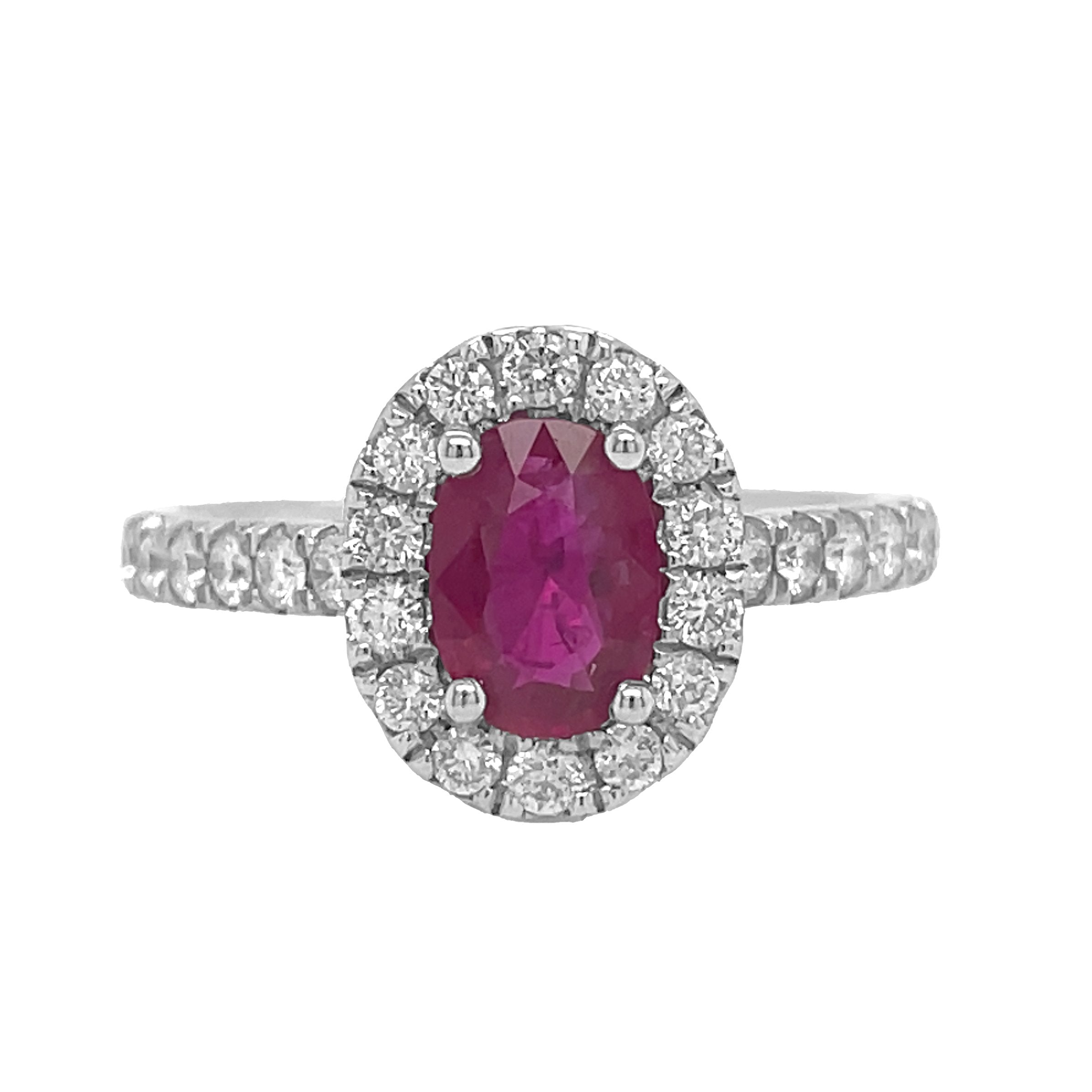 18kt White Gold Diamond And Ruby Ring