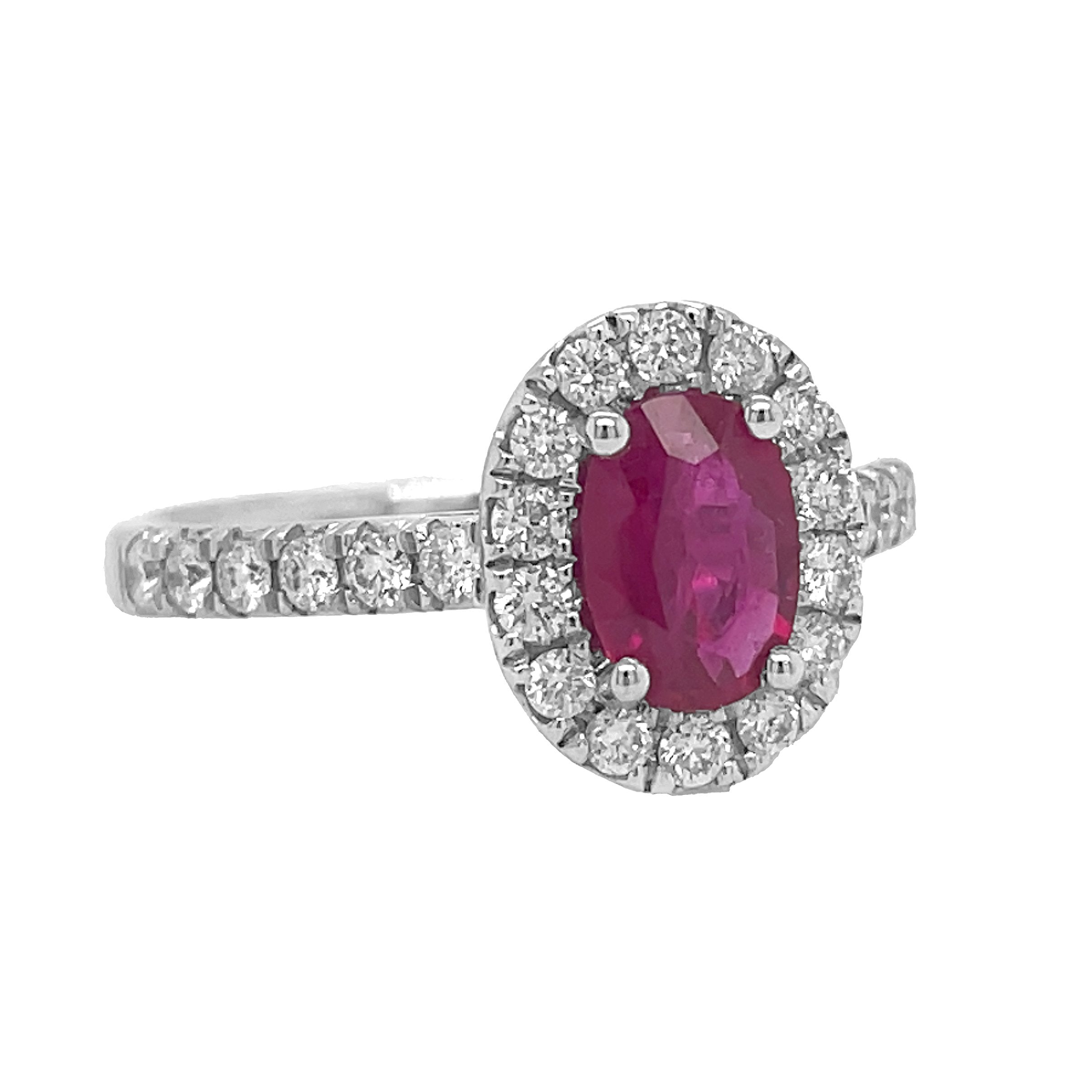 18kt White Gold Diamond And Ruby Ring