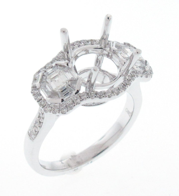 18kt White Gold Diamond Semi Mount