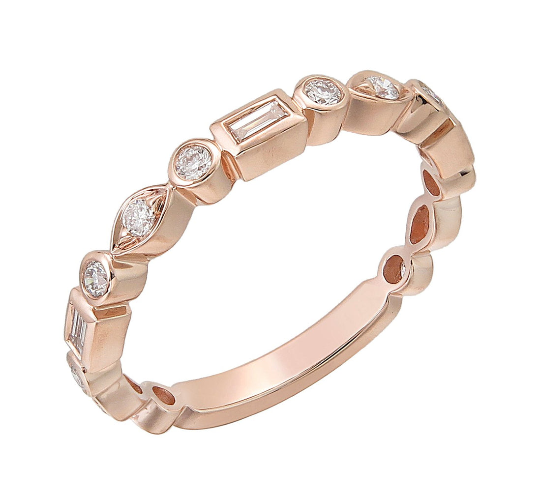 18kt Rose Gold Diamond Band