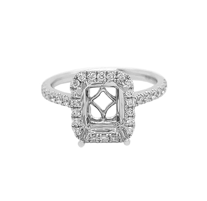 18kt White Gold Diamond Semi Mount