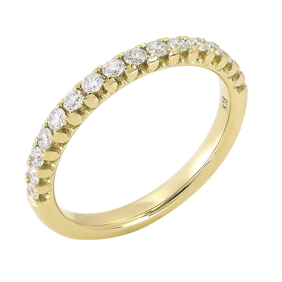18kt Yellow Gold Diamond Half-way Band