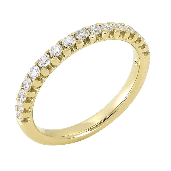 18kt Yellow Gold Diamond Half-way Band