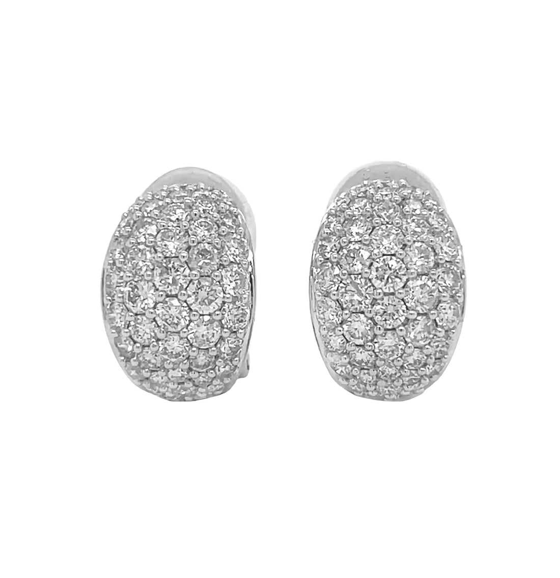 18kt White Gold Diamond Huggie Earrings