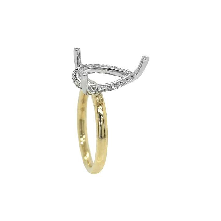 18kt Yellow and White Gold Diamond Semi-mount
