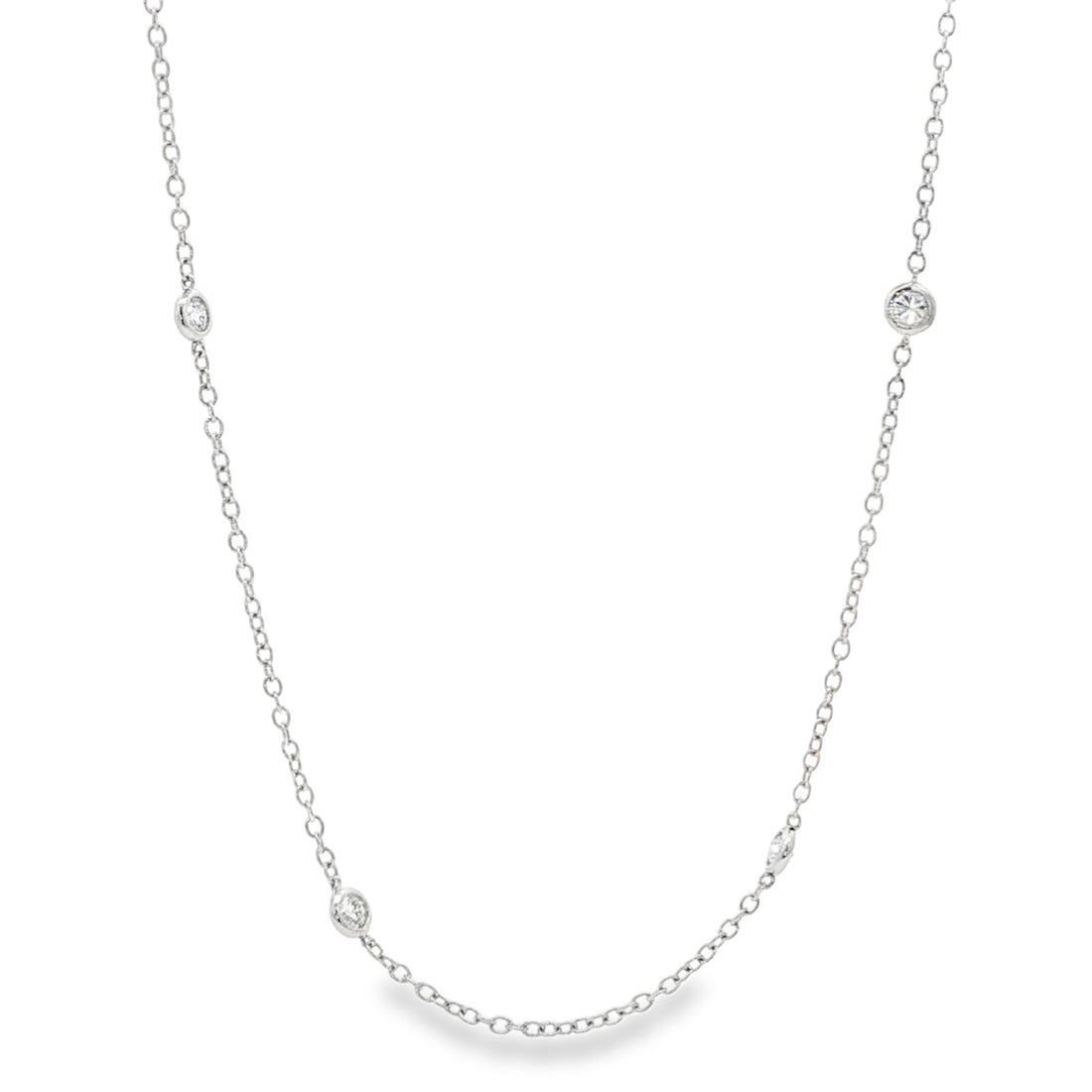 18kt White Gold Diamonds-By-The-Inch Necklace