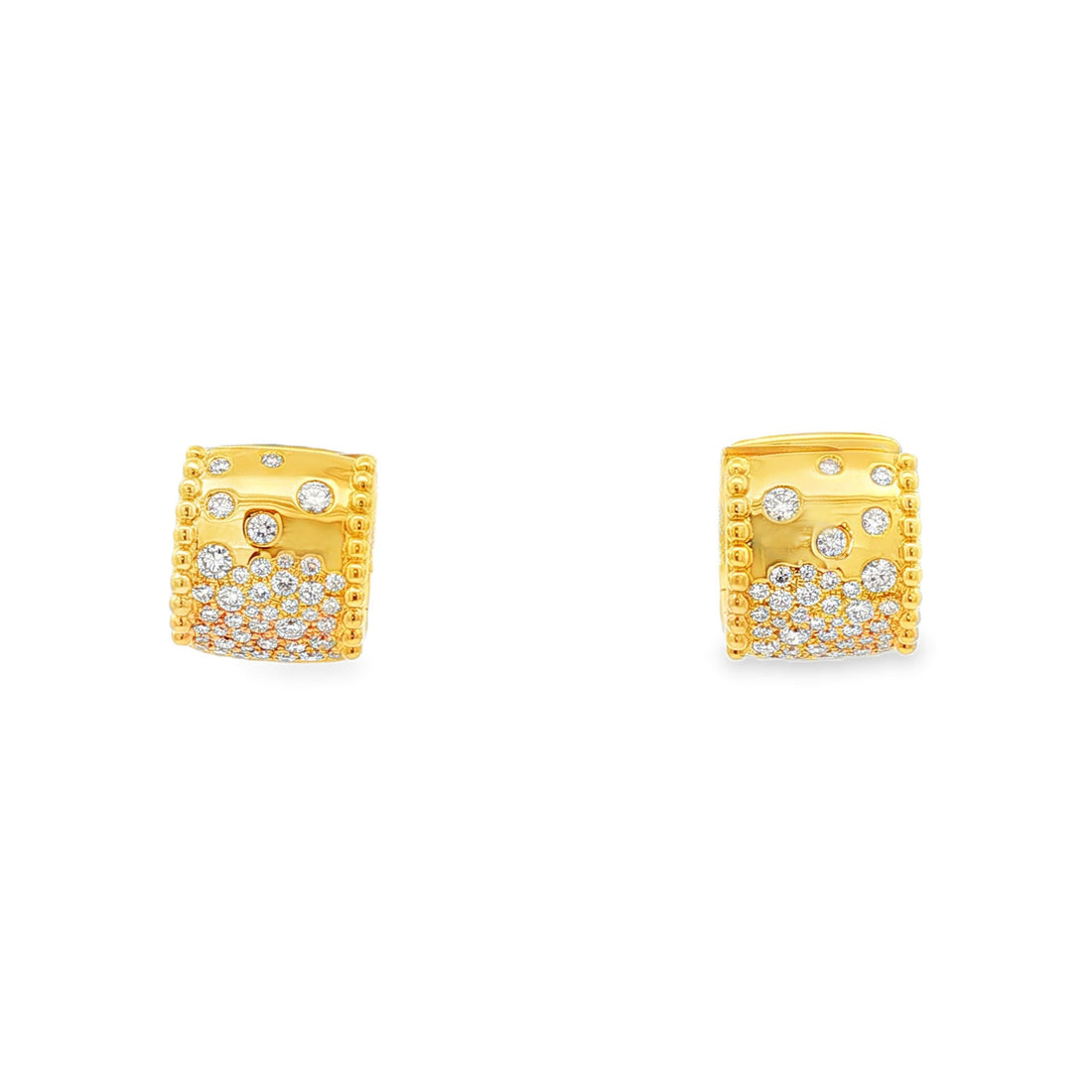 18kt Yellow Gold Diamond Huggie Earring
