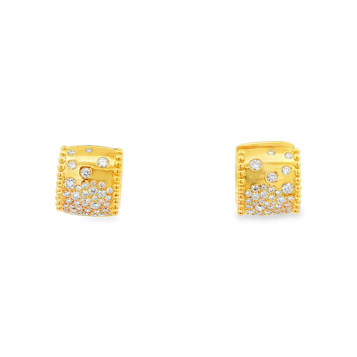 18kt Yellow Gold Diamond Huggie Earring
