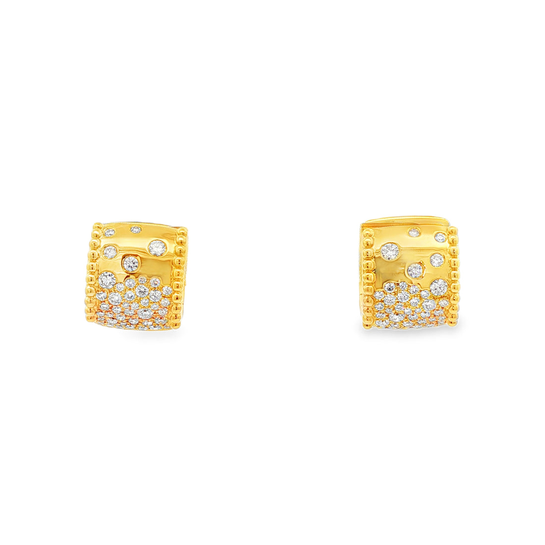 18kt Yellow Gold Diamond Huggie Earring