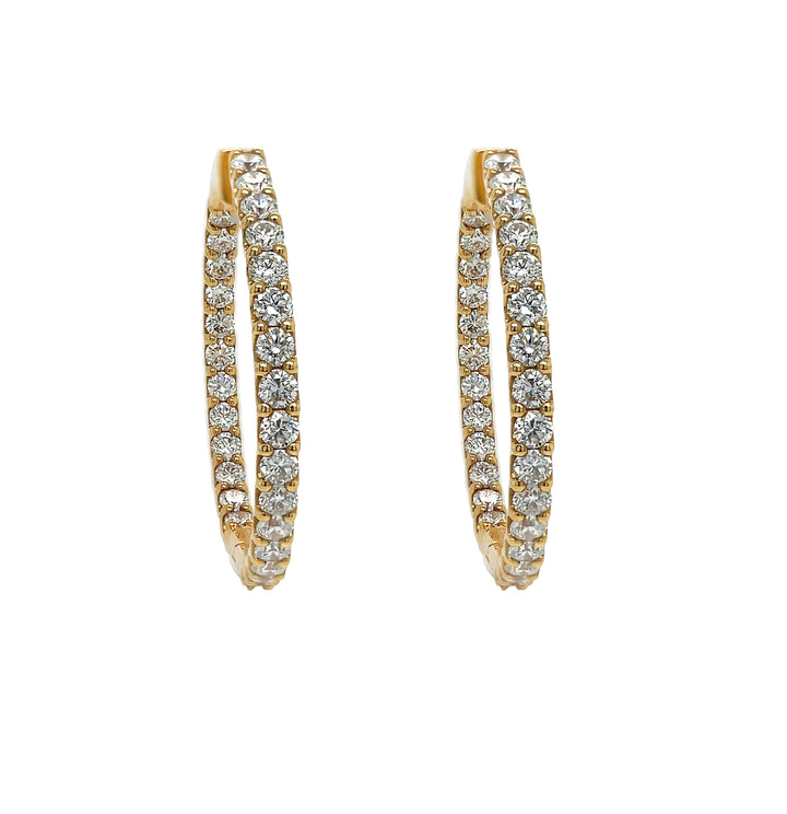 18kt Yellow Gold Diamond Hoops