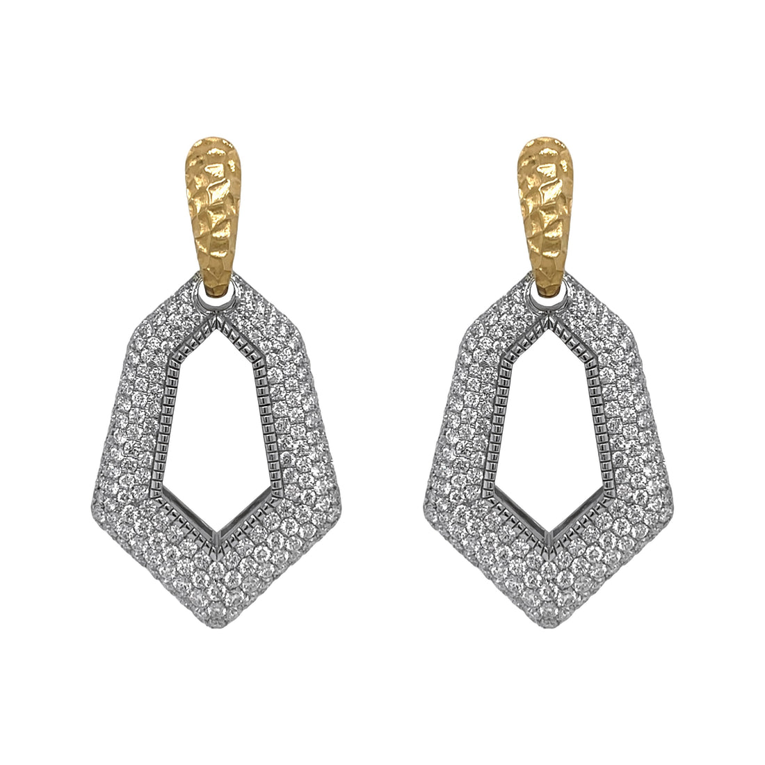 18kt Yellow and White Gold Diamond Link Earrings