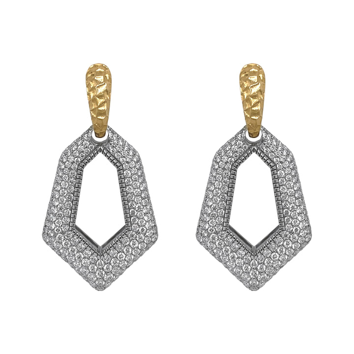 18kt Yellow and White Gold Diamond Link Earrings