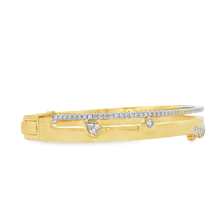 18kt Yellow And White Gold Diamond Bangle