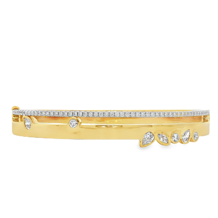 18kt Yellow And White Gold Diamond Bangle