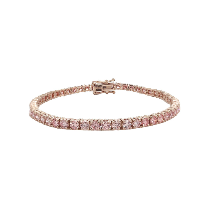 14kt Rose Gold Lab Pink Diamond Tennis Bracelet