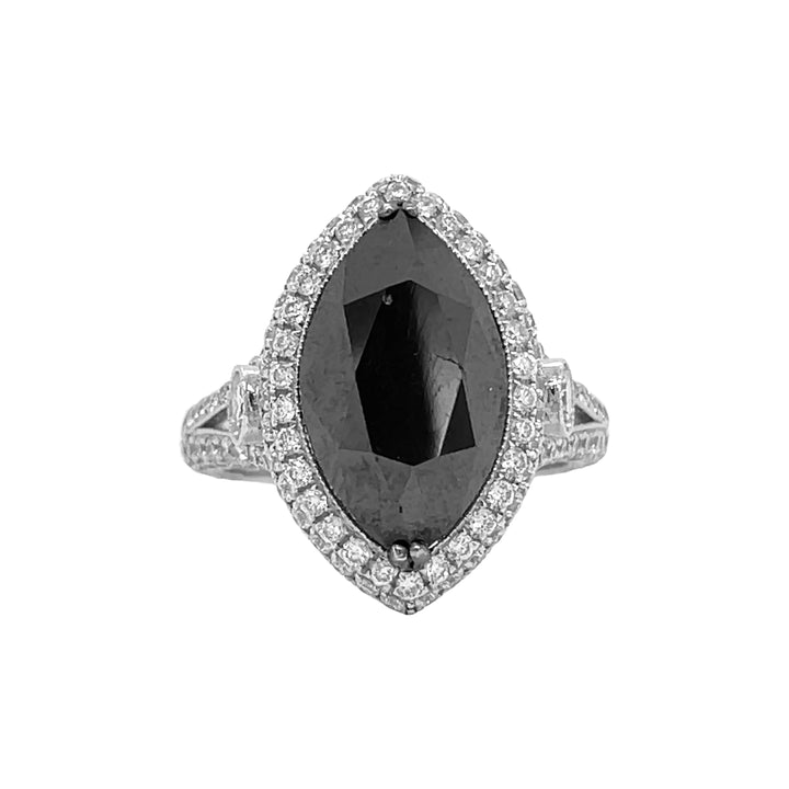 18kt White Gold Diamond and Black Diamond Ring