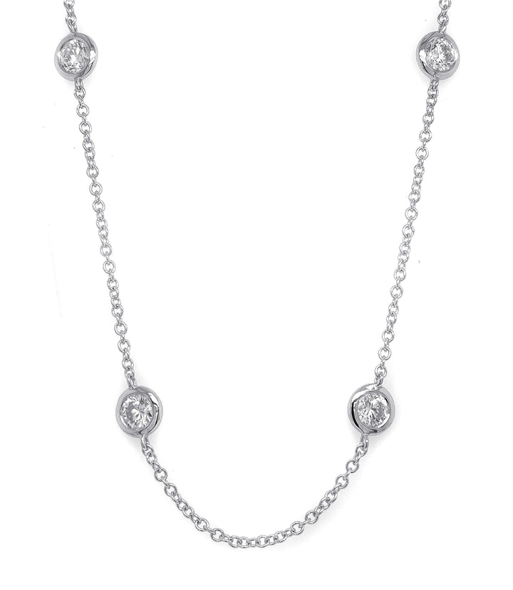 18kt White Gold Diamonds-by-the-inch Necklace