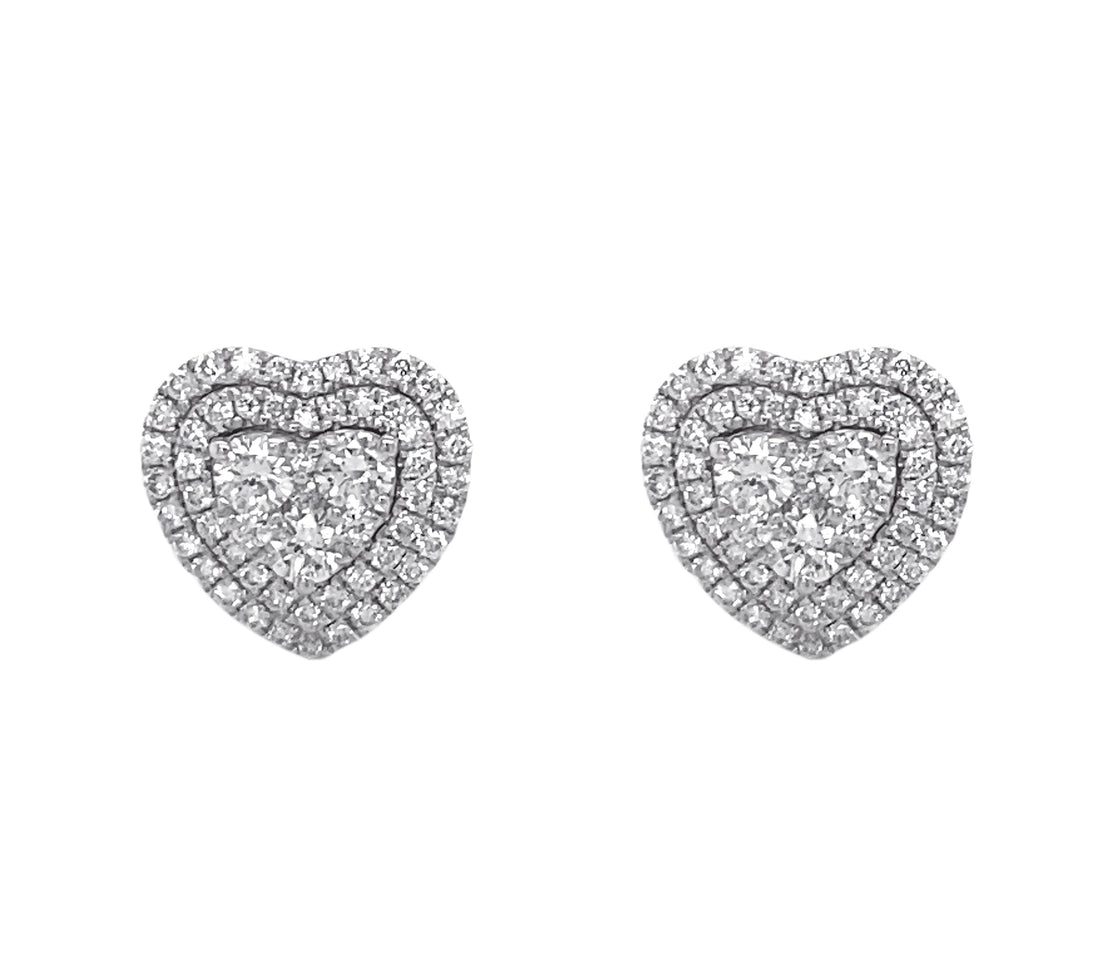 18kt White Gold Diamond Earrings