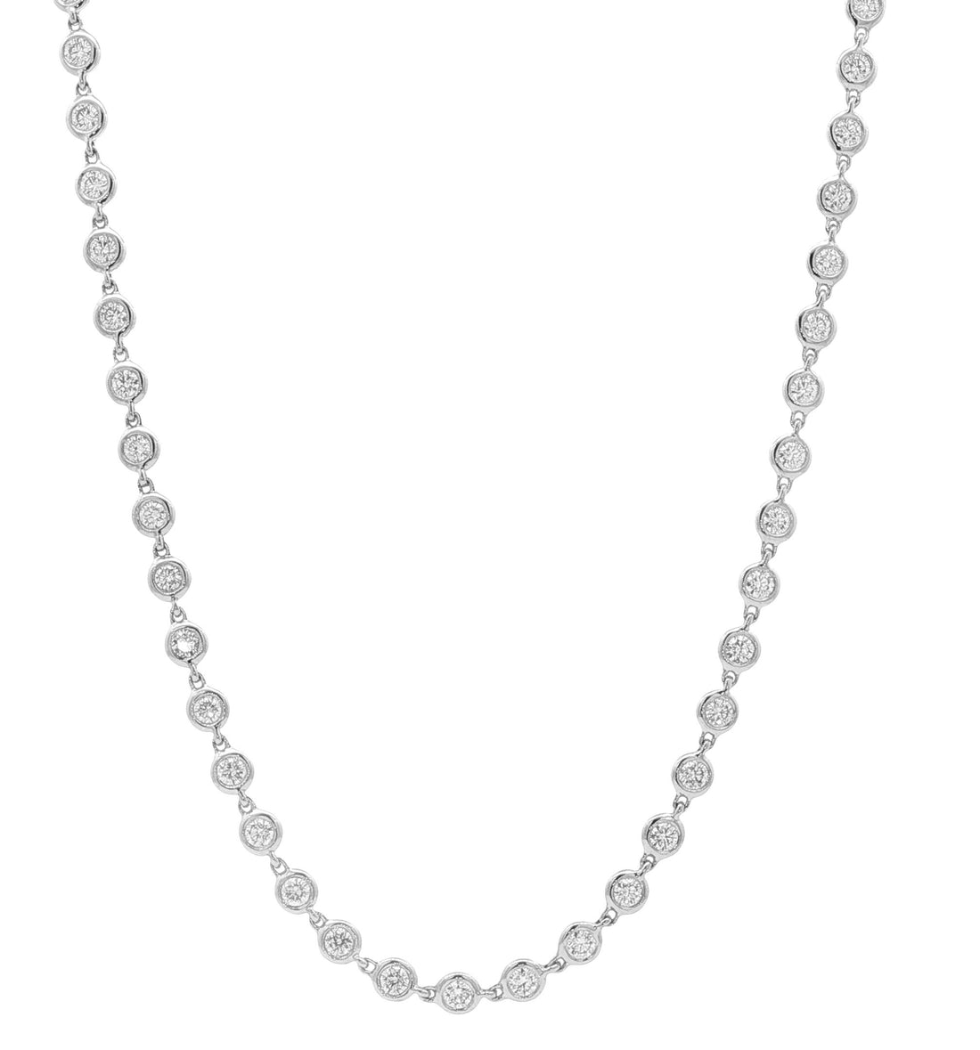 18kt White Gold Diamonds-By-The-Inch Necklace