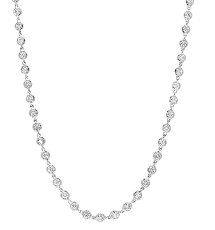 18kt White Gold Diamonds-By-The-Inch Necklace