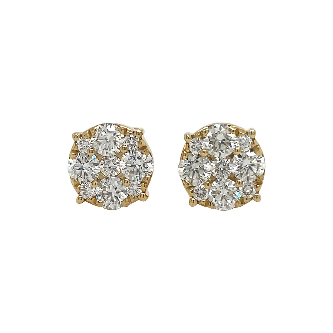 18kt Yellow Gold Diamond Earrings