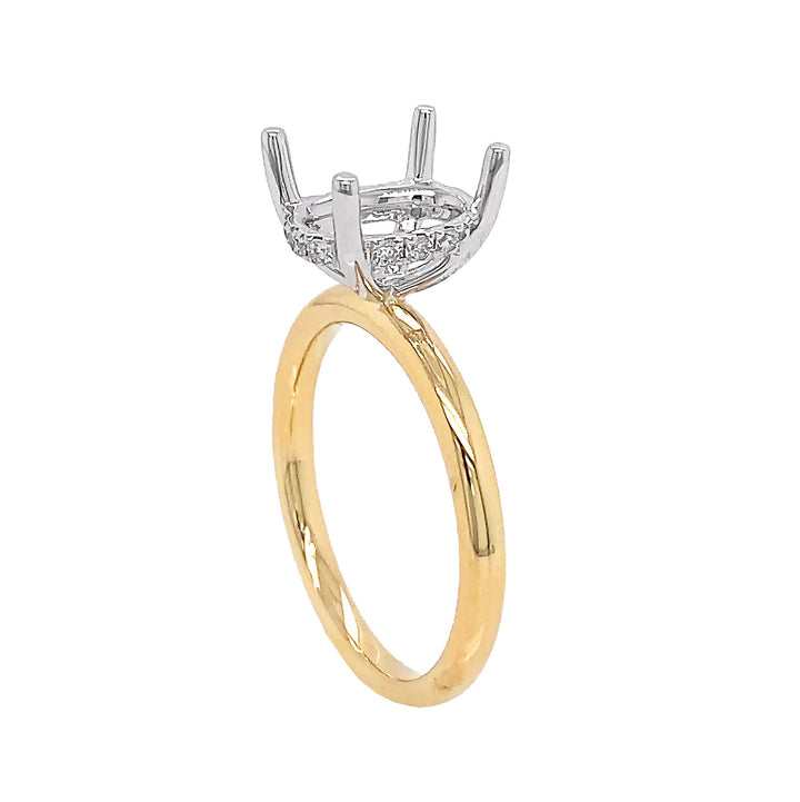 18kt Yellow and White Gold Diamond Semi-mount