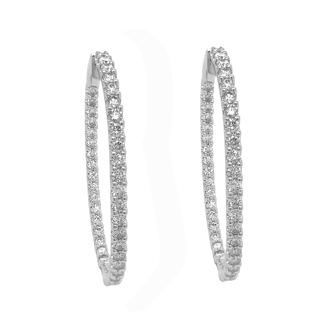 18kt White Gold Diamond Inside-out Hoops