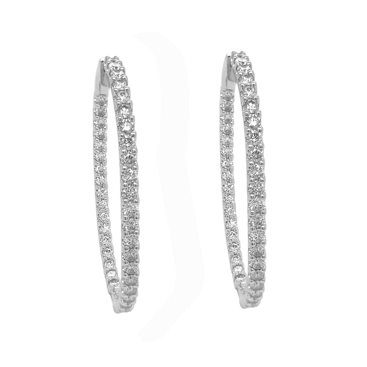 18kt White Gold Diamond Inside-out Hoops
