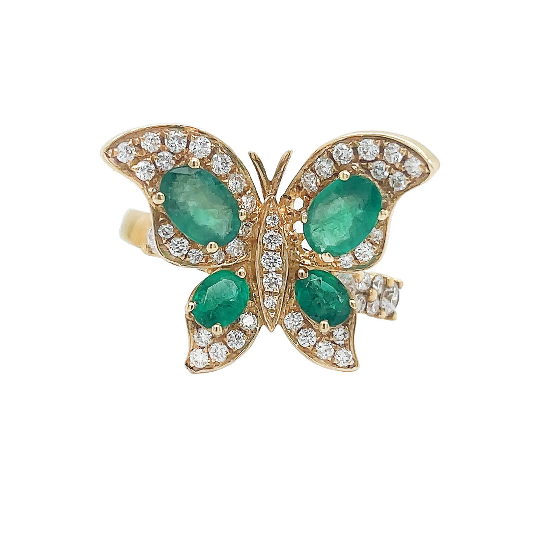 18kt Yellow Gold Diamond and Emerald Ring