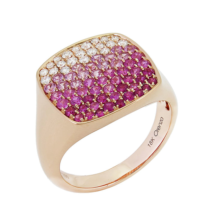 18kt Rose Gold Diamond And Sapphire Ring
