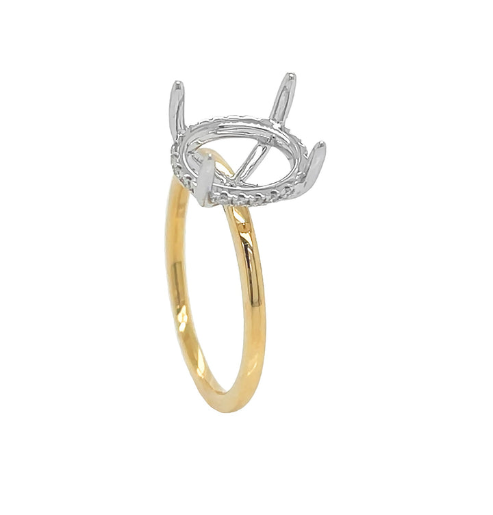 18kt Yellow and White Gold Diamond Semi-mount