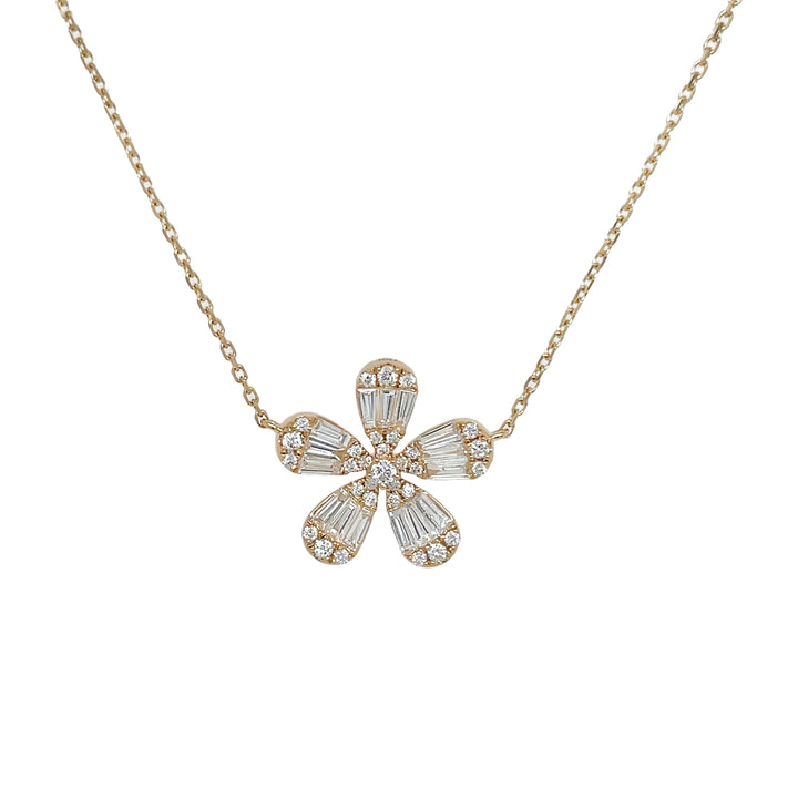 18kt Yellow Gold Diamond Flower Pendant