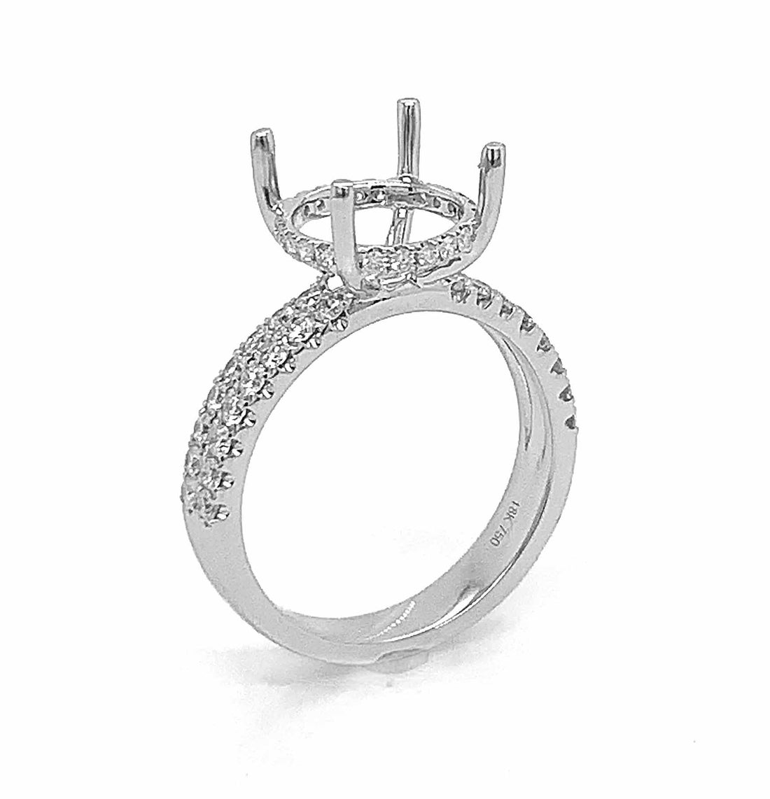 18kt White Gold Diamond Semi Mount