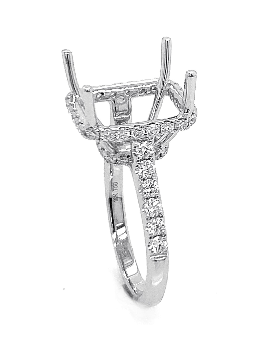 18kt White Gold Diamond Semi Mount
